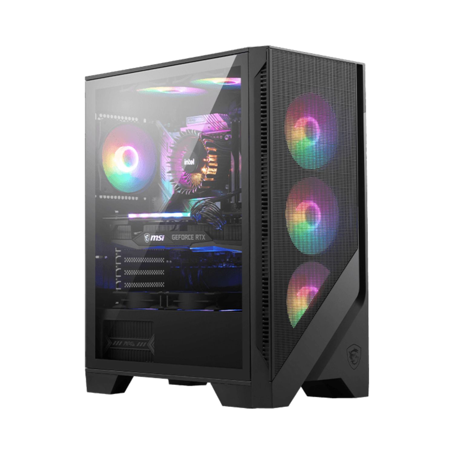 Gabinete Mid Tower MAG Forge 120A Airflow con 6 Ventiladores Auto-RGB Negro – MSI