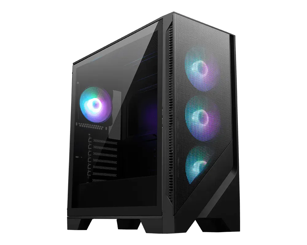 ​Case Gamer ATX Torre Media ARGB USB-C Alto Flujo de Aire – MSI MAG FORGE 321R AIRFLOW (Negro)