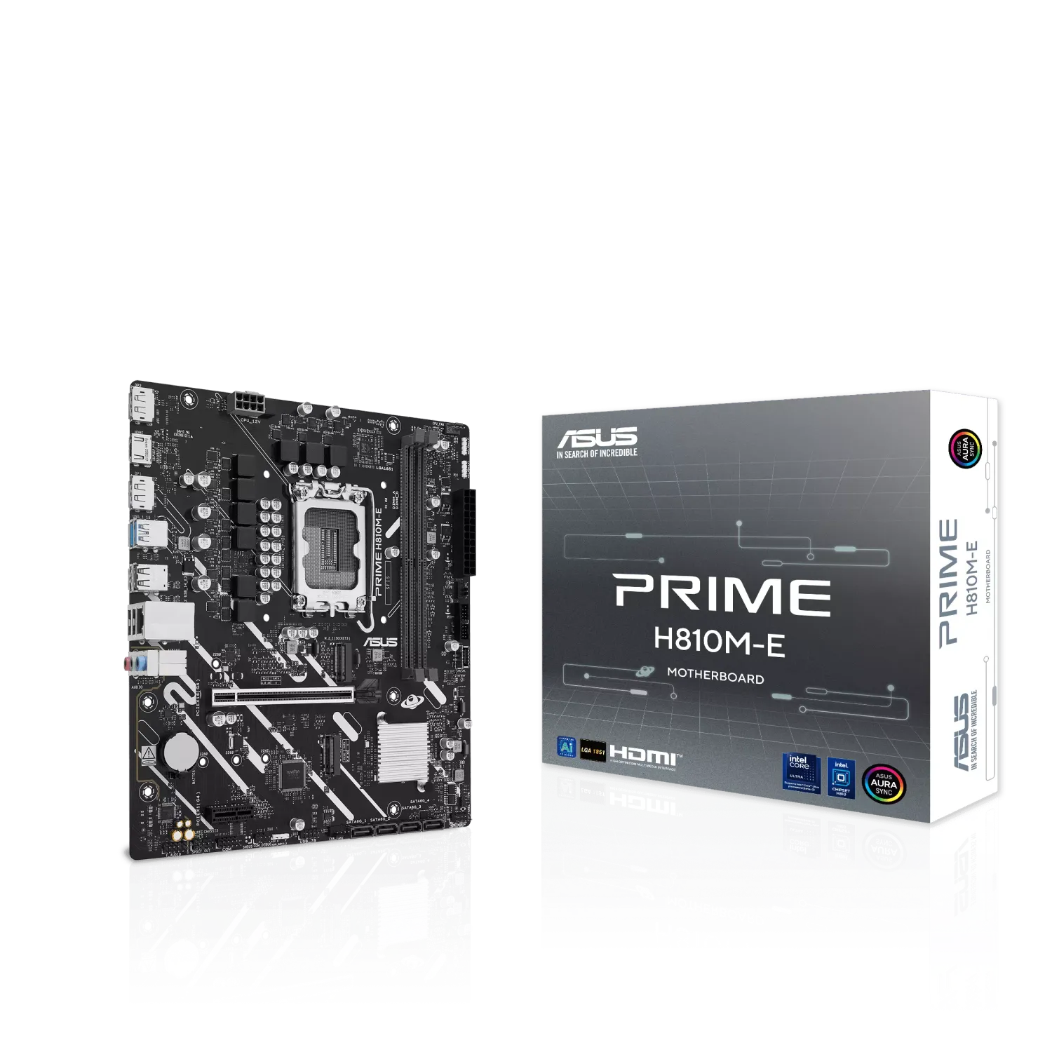 ​Motherboard Micro ATX Intel LGA1851 DDR5 PCIe 4.0 Dual M.2 – ASUS Prime H810M-E (Negro)
