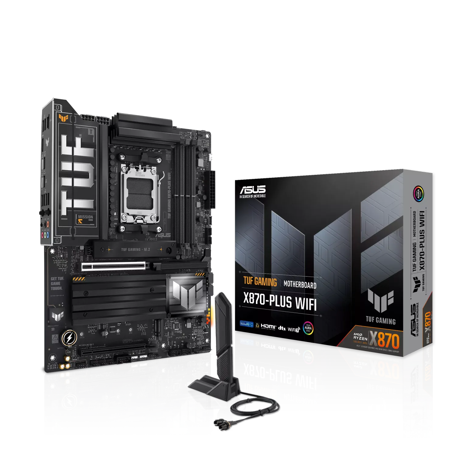 ​Motherboard ATX AMD AM5 DDR5 PCIe 5.0 USB4 WiFi 7 – ASUS TUF Gaming X870-Plus WiFi (Negro)