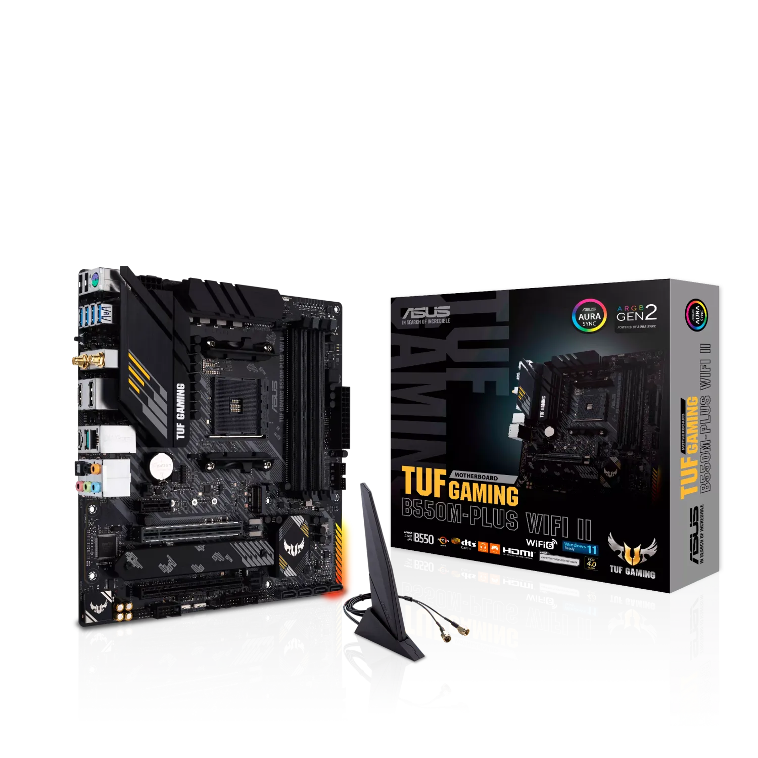 ​Motherboard Micro ATX AMD AM4 DDR4 PCIe 4.0 WiFi 6 – ASUS TUF Gaming B550M-Plus WiFi II (Negro)