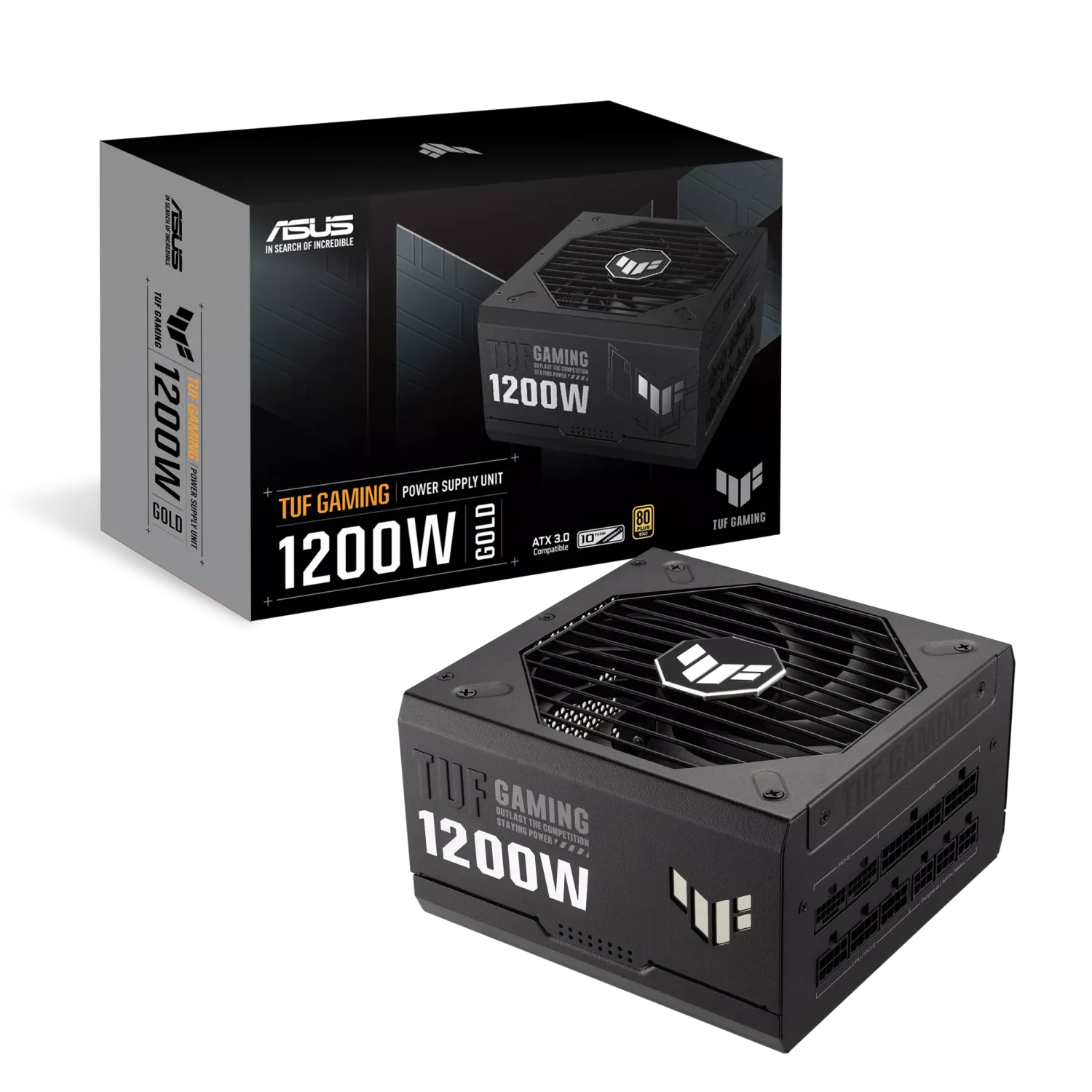 Fuente de Poder ATX 1200W 80 Plus Gold PCIe 5.0 Full Modular – ASUS TUF Gaming 1200G (Negro)