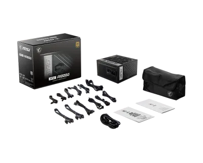 Fuente de Poder ATX 1000W 80 Plus Gold Full Modular – MSI MPG A1000G (Negro)