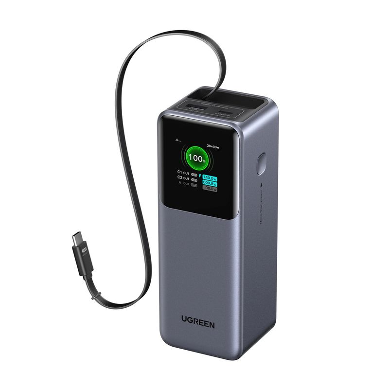 Batería Portátil 165W 20,000mAh con Cable Retráctil – UGREEN