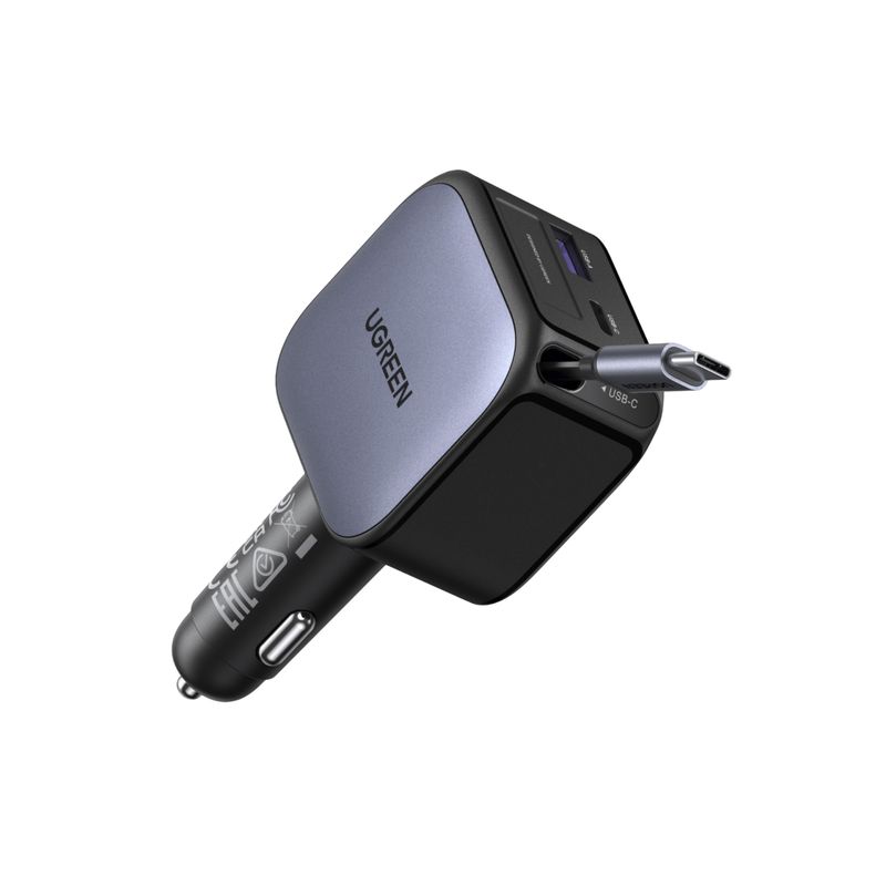 Cargador para Carro 90W con Cable Retráctil USB-C – UGREEN