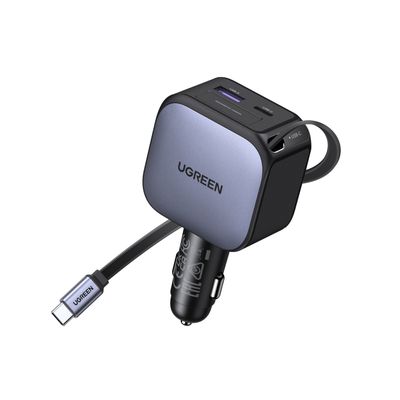 Cargador para Carro 90W con Cable Retráctil USB-C – UGREEN