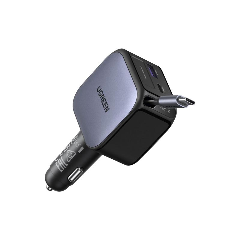 Cargador para Carro 60W con Cable Retráctil USB-C – UGREEN