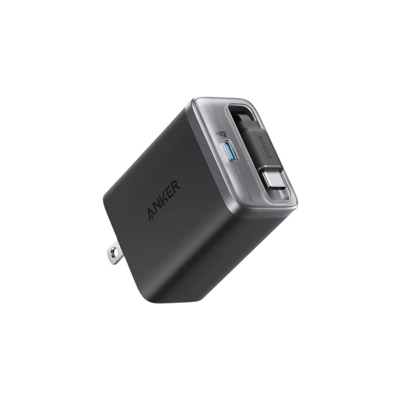 Cargador GaN 35W con Cable USB-C Retráctil Nano InstaCord Negro – Anker