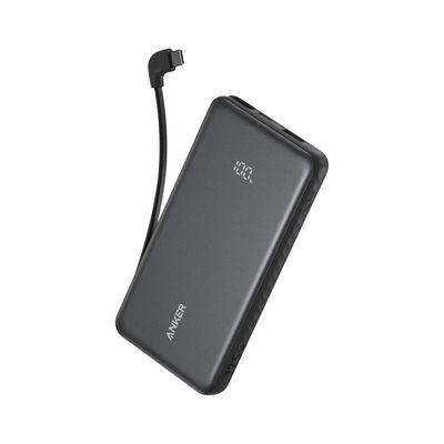 Power Bank 10,000mAh 22.5W Zolo con Cable USB-C Integrado (Negro) – Anker Power Bank 10,000mAh 22.5W Zolo con Cable USB-C Integrado (Negro) – Anker