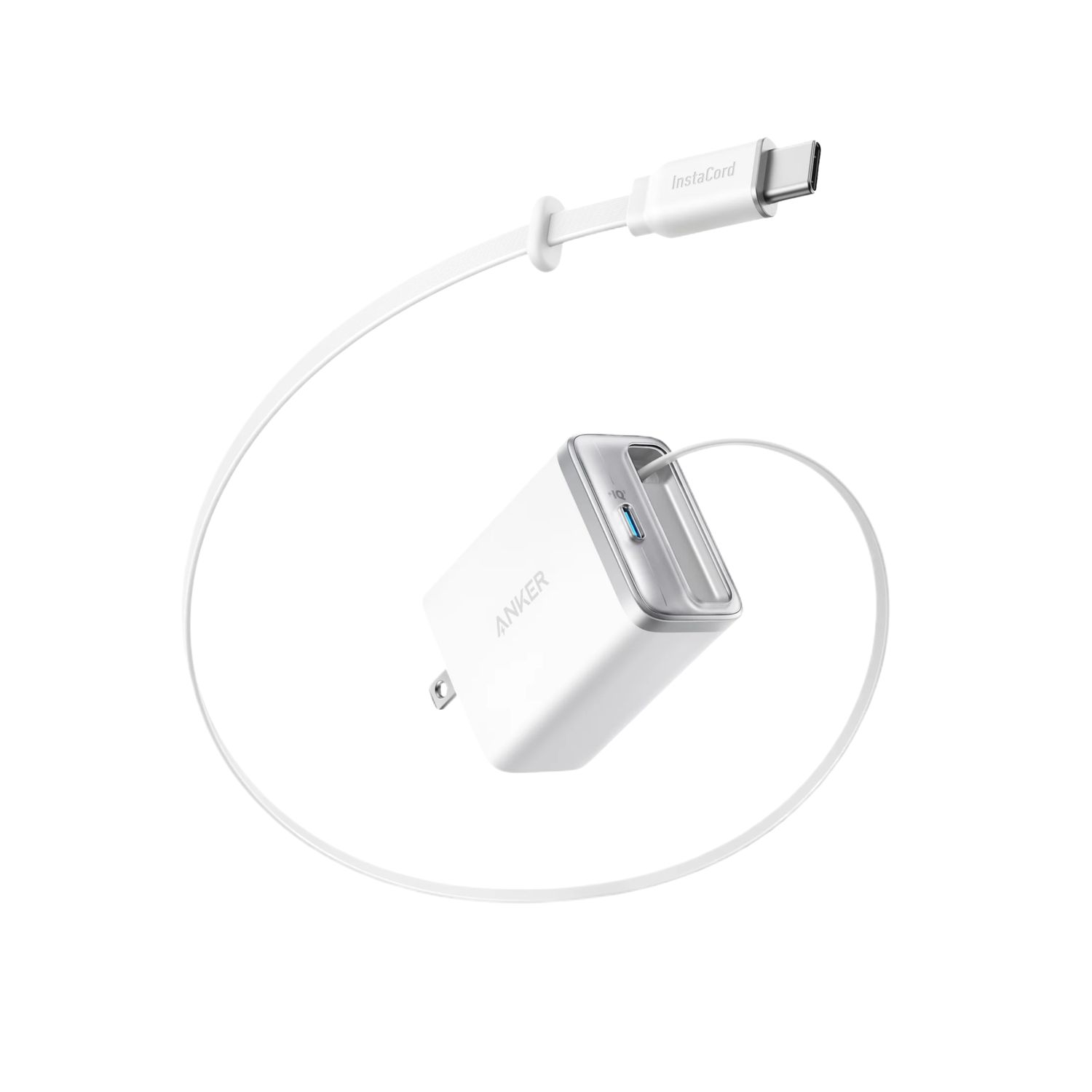 Cargador GaN 35W con Cable USB-C Retráctil Nano InstaCord (White) – Anker Cargador GaN 35W con Cable USB-C Retráctil Nano InstaCord (White) – Anker