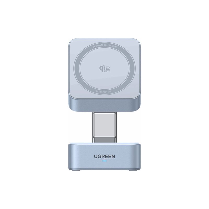 Estación de Carga Inalámbrica Magnética 2 en 1 MagFlow Qi2.2 25W Celeste – UGREEN