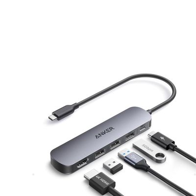 Hub USB-C 5-en-1 4K HDMI 90W Gris – Anker