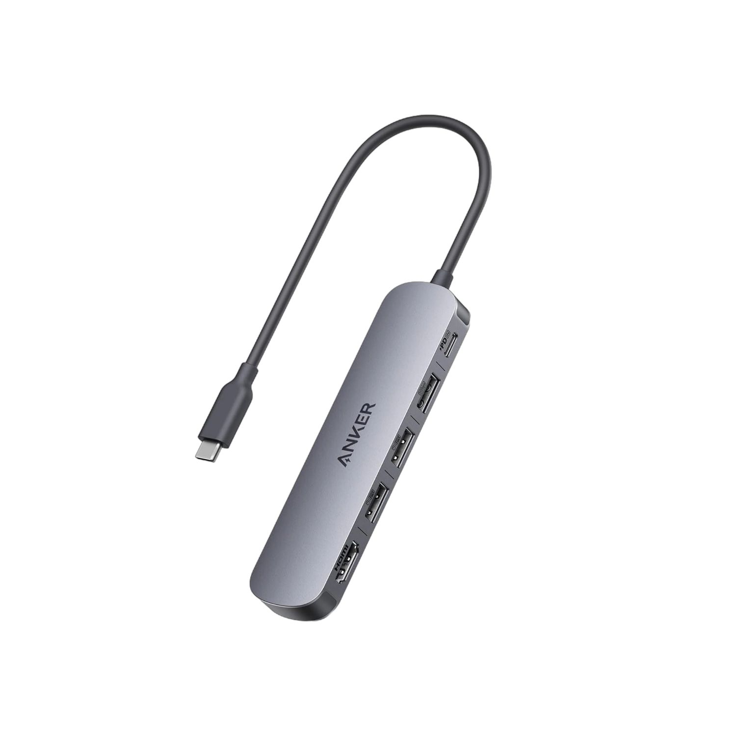 Hub USB-C 5-en-1 4K HDMI 90W Gris – Anker