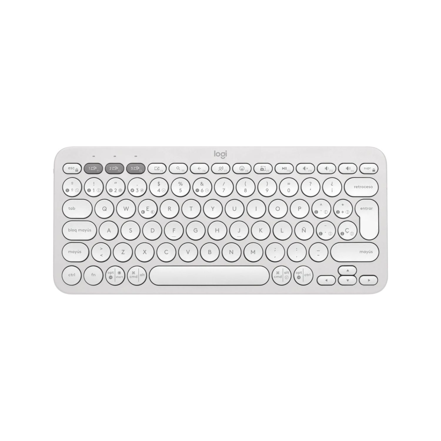 Teclado Inalámbrico Pebble Keys 2 K380s Blanco  - Logitech