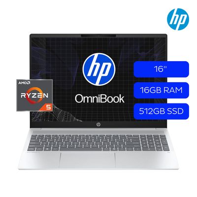 Laptop HP OmniBook 5 16-ag1051la 16” – AMD Ryzen AI 5 340, 16GB LPDDR5X, SSD 512GB, Radeon 840M