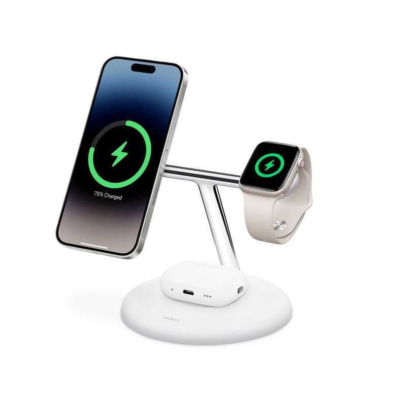 Estación MagSafe BoostCharge Pro 3 en 1 Qi2 15W – White (Belkin) Estación MagSafe BoostCharge Pro 3 en 1 Qi2 15W – White (Belkin)