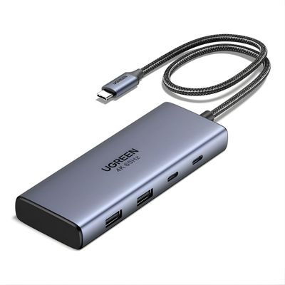 Hub USB-C 7 en 1 – Doble HDMI 4K@60Hz, USB 10Gbps y carga PD 100W – UGREEN