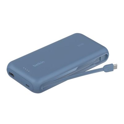 Batería Portátil BoostCharge 20,000mAh 30W con Cable USB-C Integrado Azul – Belkin