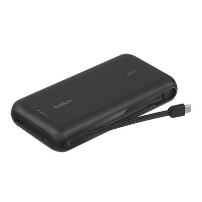 Batería Portátil BoostCharge 20,000mAh 30W con Cable USB-C Integrado Negro – Belkin