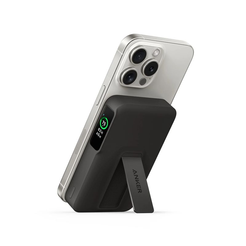 Batería Portátil Magnética MagGo Qi2 10,000mAh 15W Black Stone – Anker