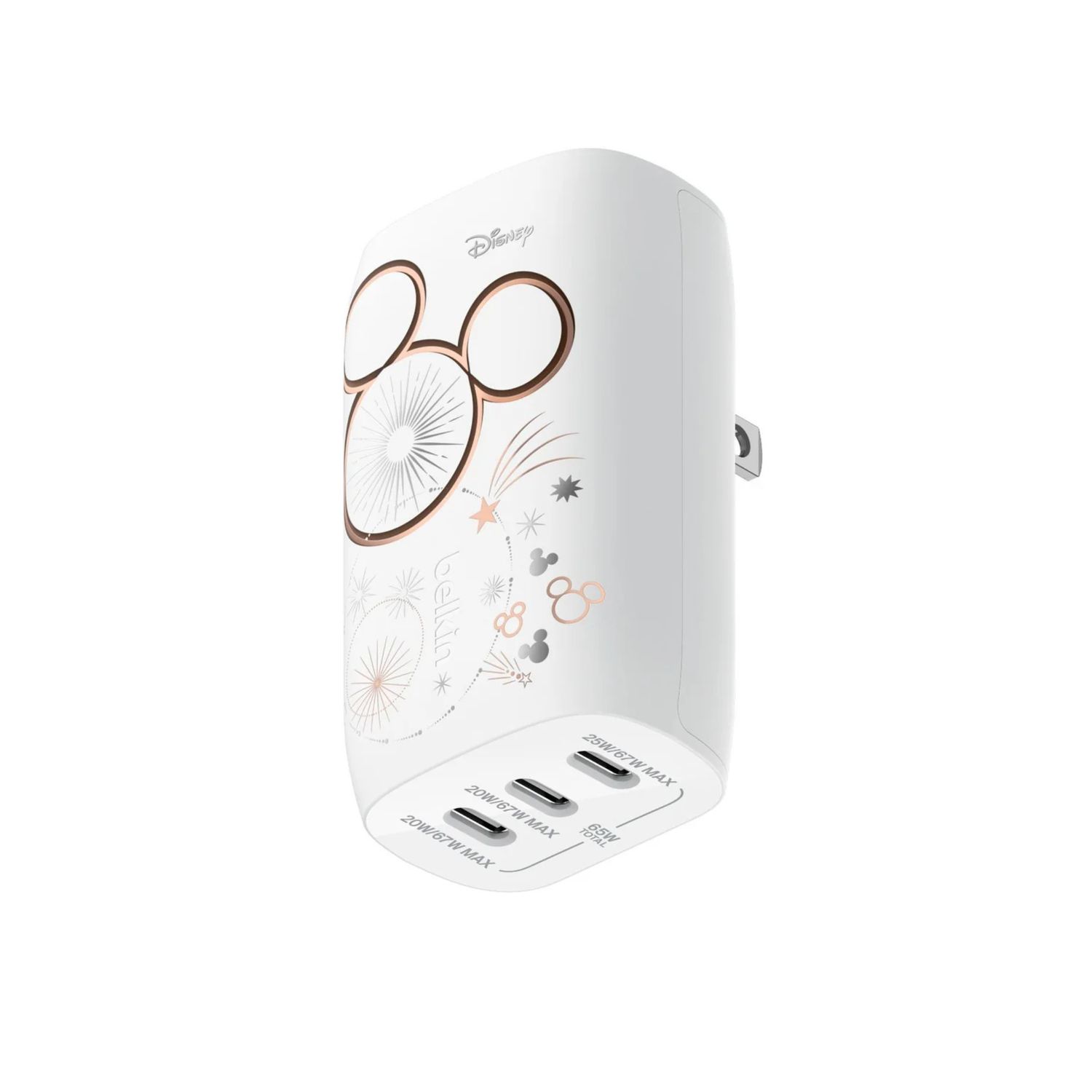 Cargador USB-C 67W 3 Puertos Edición Mickey Blanco – Belkin