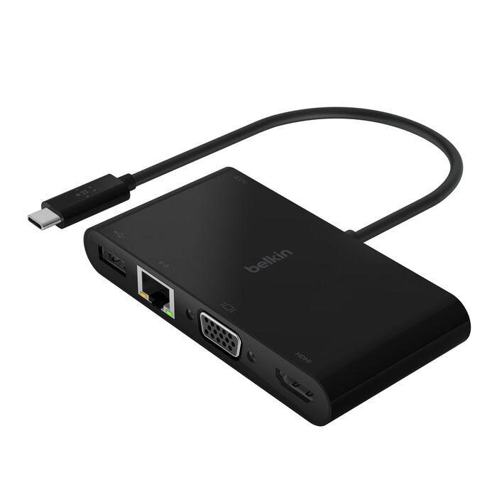 Adaptador USB-C 5-en-1 4K 100W con Ethernet Gigabit Negro – Belkin Adaptador USB-C 5-en-1 4K 100W con Ethernet Gigabit Negro – Belkin