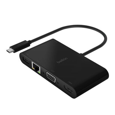 Adaptador USB-C 5-en-1 4K 100W con Ethernet Gigabit Negro – Belkin Adaptador USB-C 5-en-1 4K 100W con Ethernet Gigabit Negro – Belkin