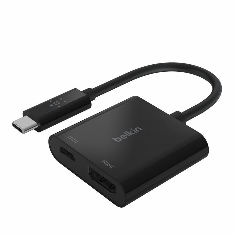 Adaptador USB-C a HDMI 4K 60Hz con Carga PD 60W Negro – Belkin