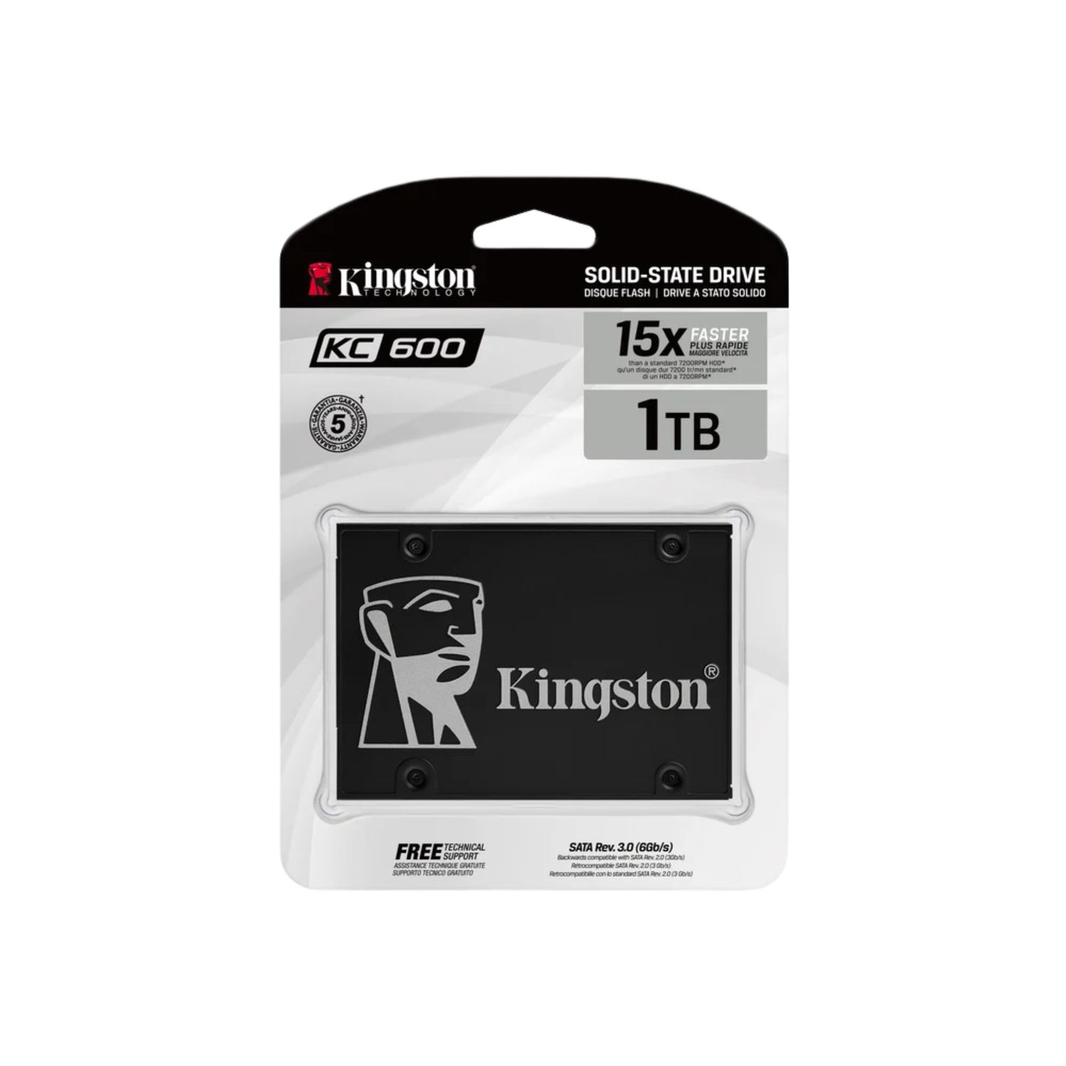 SSD Interno KC600 1TB SATA 2.5" Negro – Kingston