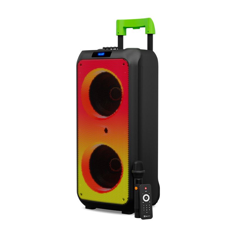 Bocina Portátil BoomFire Pro II 200W RMS 2x10" con Micrófono Negro – Klip Xtreme