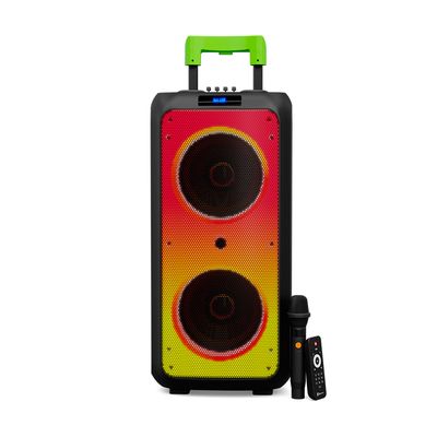 Bocina Portátil BoomFire Pro II 200W RMS 2x10" con Micrófono Negro – Klip Xtreme