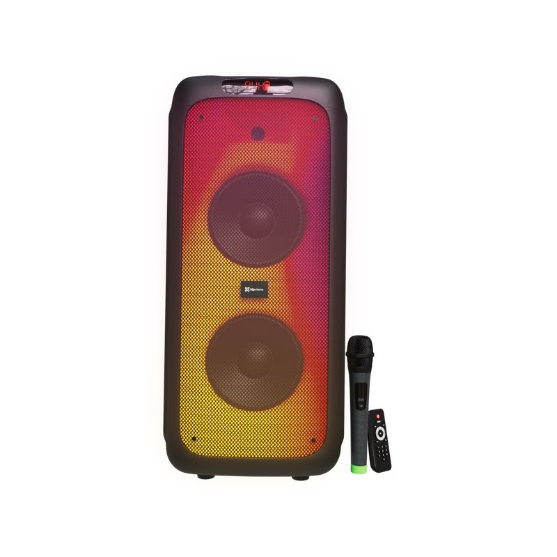 Bocina Portátil BoomFire Pro 200W RMS Doble 8" con Micrófono Negro – Klip Xtreme