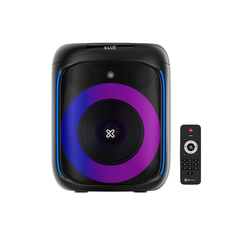 Bocina Portátil BoomBlaster 120W RMS con 2 Micrófonos Negro – Klip Xtreme