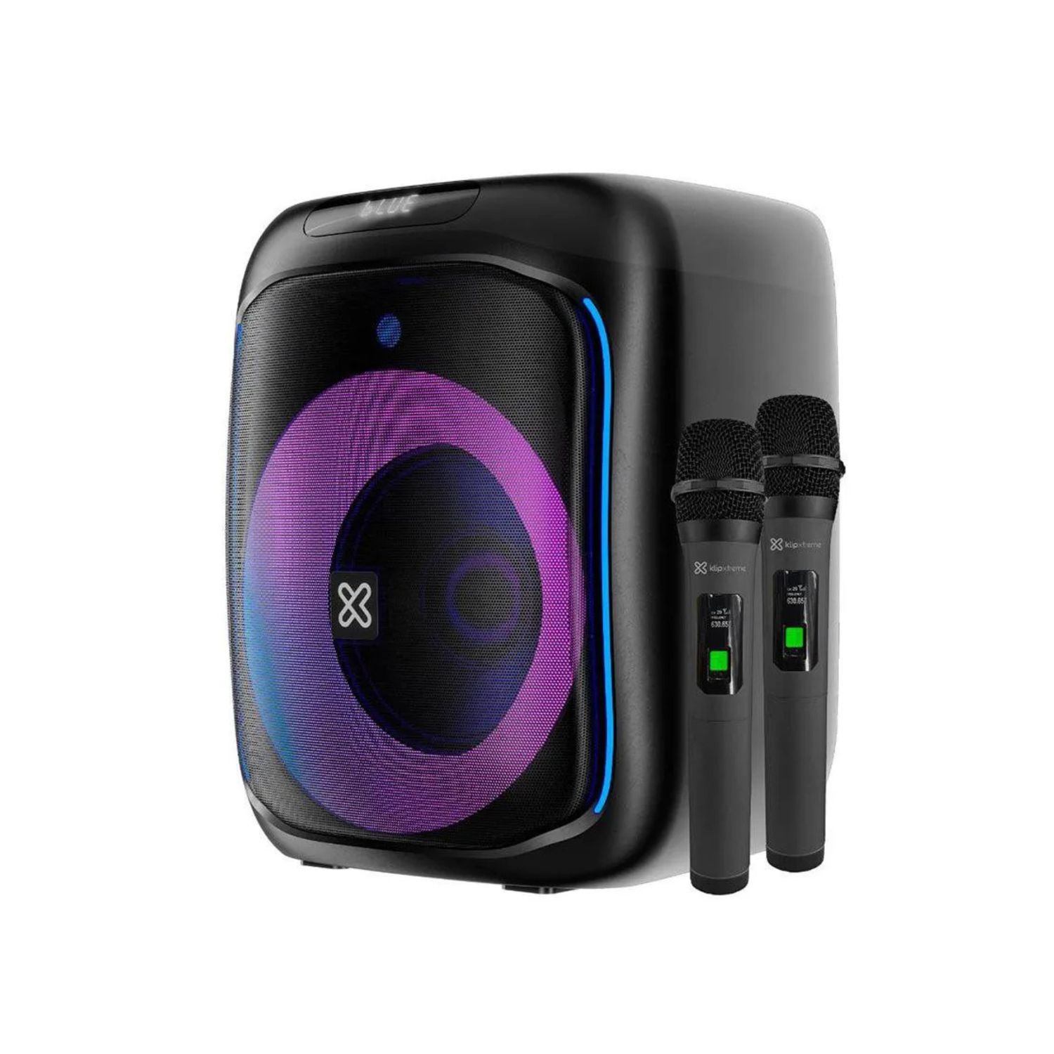 Bocina Portátil BoomBlaster 120W RMS con 2 Micrófonos Negro – Klip Xtreme Bocina Portátil BoomBlaster 120W RMS con 2 Micrófonos Negro – Klip Xtreme