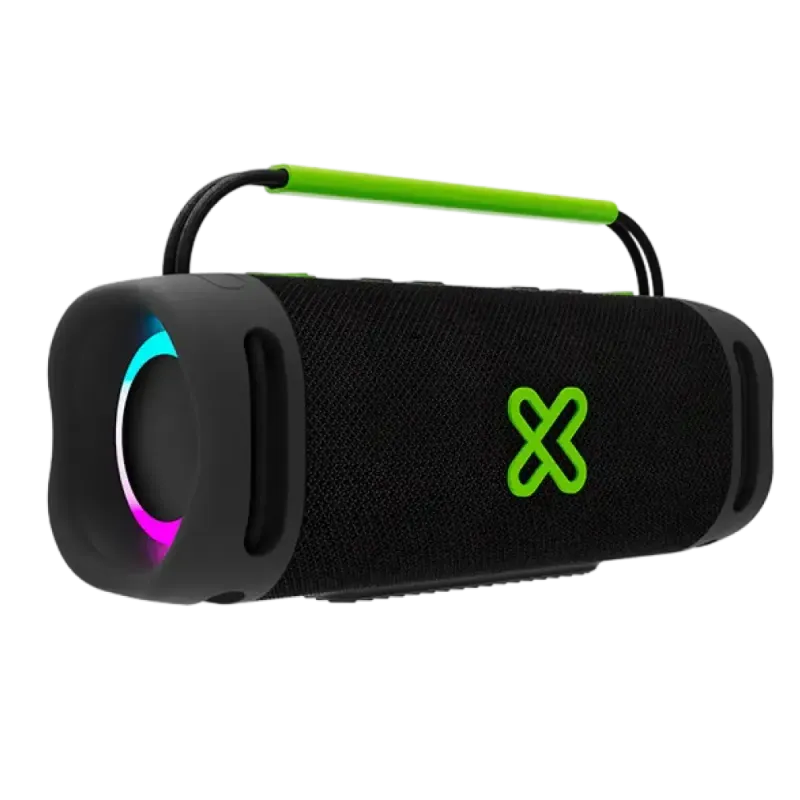Bocina Portátil WaveRider 40W IPX7 con Luces LED Negro – Klip Xtreme