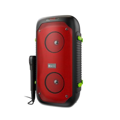 Bocina Portátil BoomFire 80W Doble 4" con Micrófono Negro – Klip Xtreme Bocina Portátil BoomFire 80W Doble 4" con Micrófono Negro – Klip Xtreme