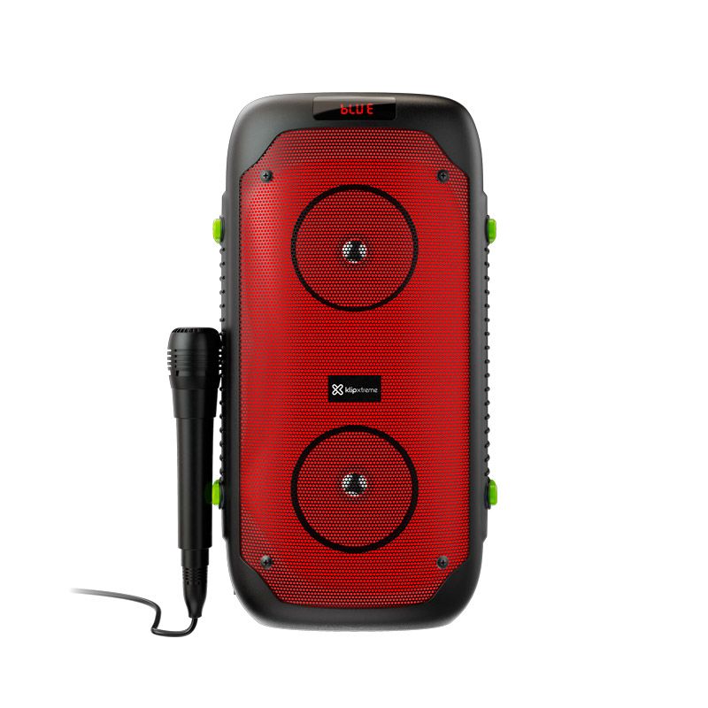 Bocina Portátil BoomFire 80W Doble 4" con Micrófono Negro – Klip Xtreme