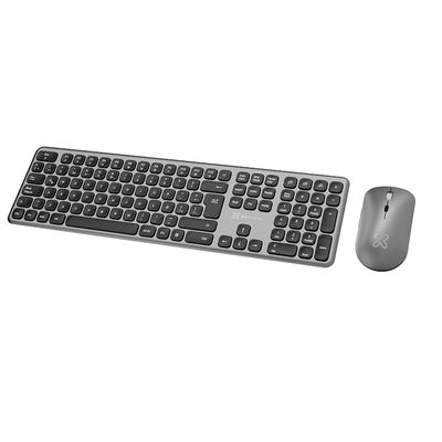 Combo de Teclado y Mouse Bluetooth Recargable Linkey Duo Plata – Klip Xtreme
