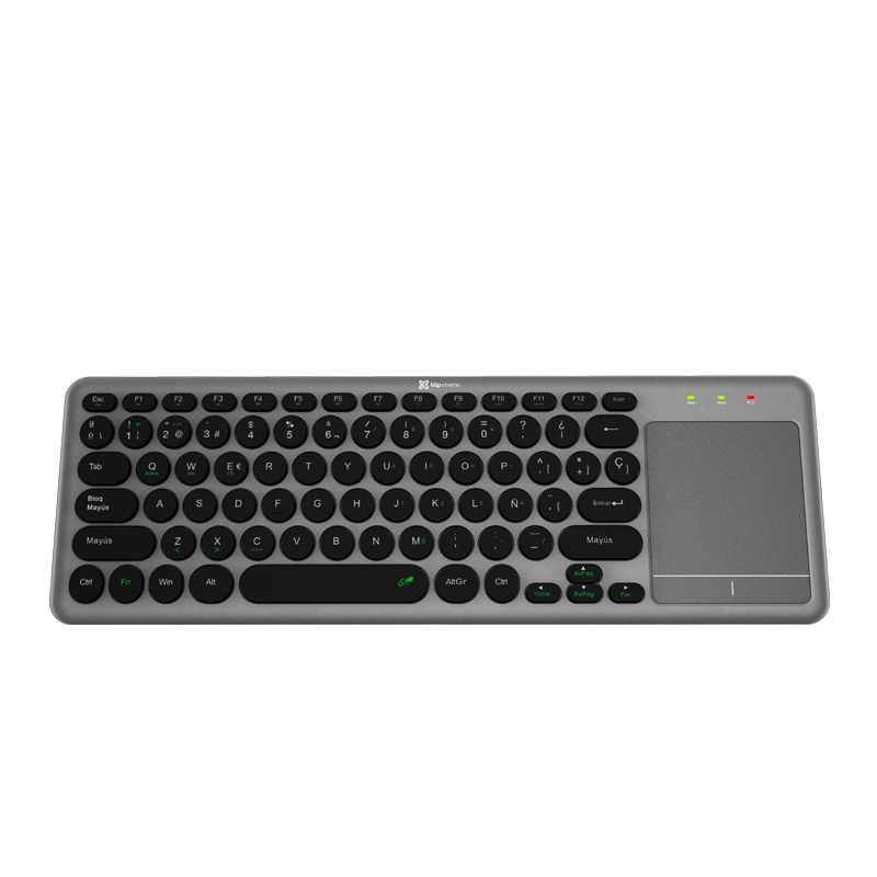 Teclado KeyGlider Bluetooth y 2.4 GHz con Touchpad Gris y Negro – Klip Xtreme
