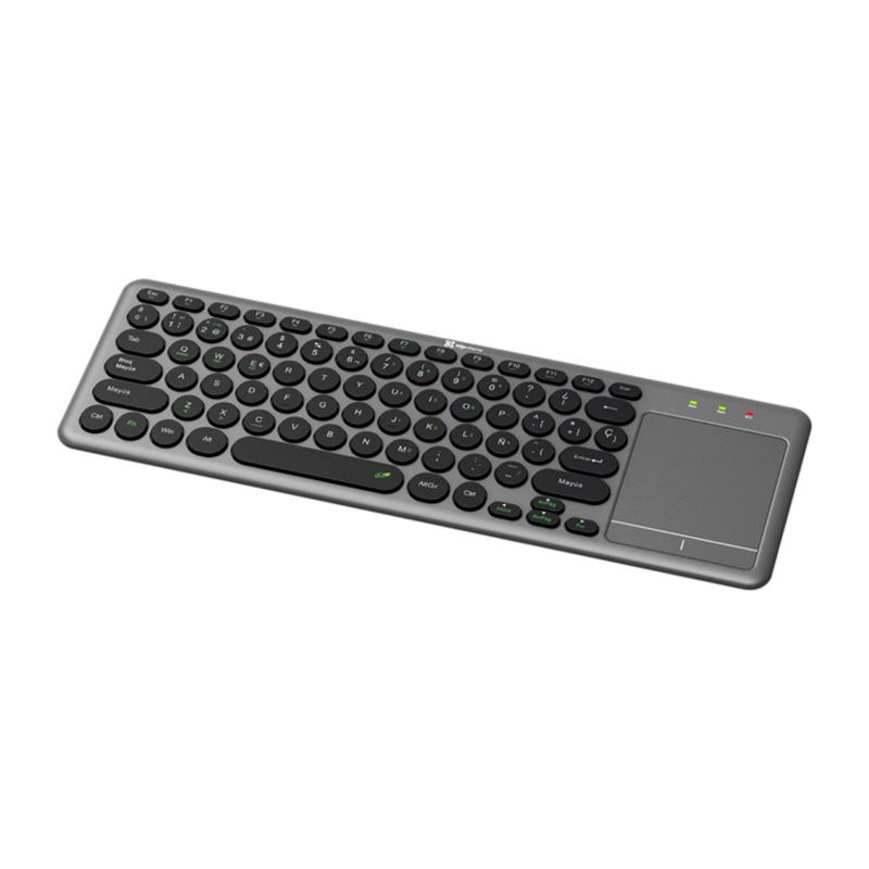 Teclado KeyGlider Bluetooth y 2.4 GHz con Touchpad Gris y Negro – Klip Xtreme