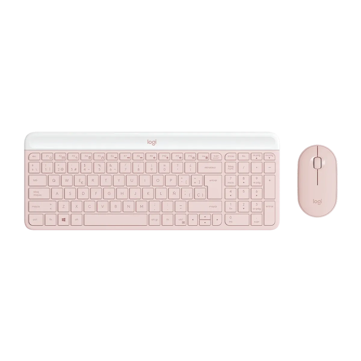 Combo Inalámbrico Teclado Español y Mouse MK470 Slim Rosa – Logitech