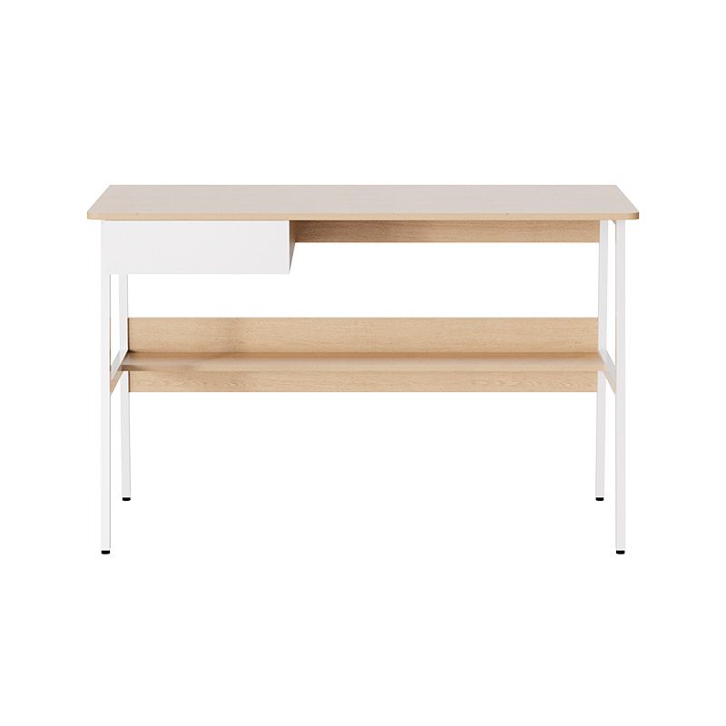 Escritorio para Computadora con Gaveta y Estante Roble y Blanco – Xtech