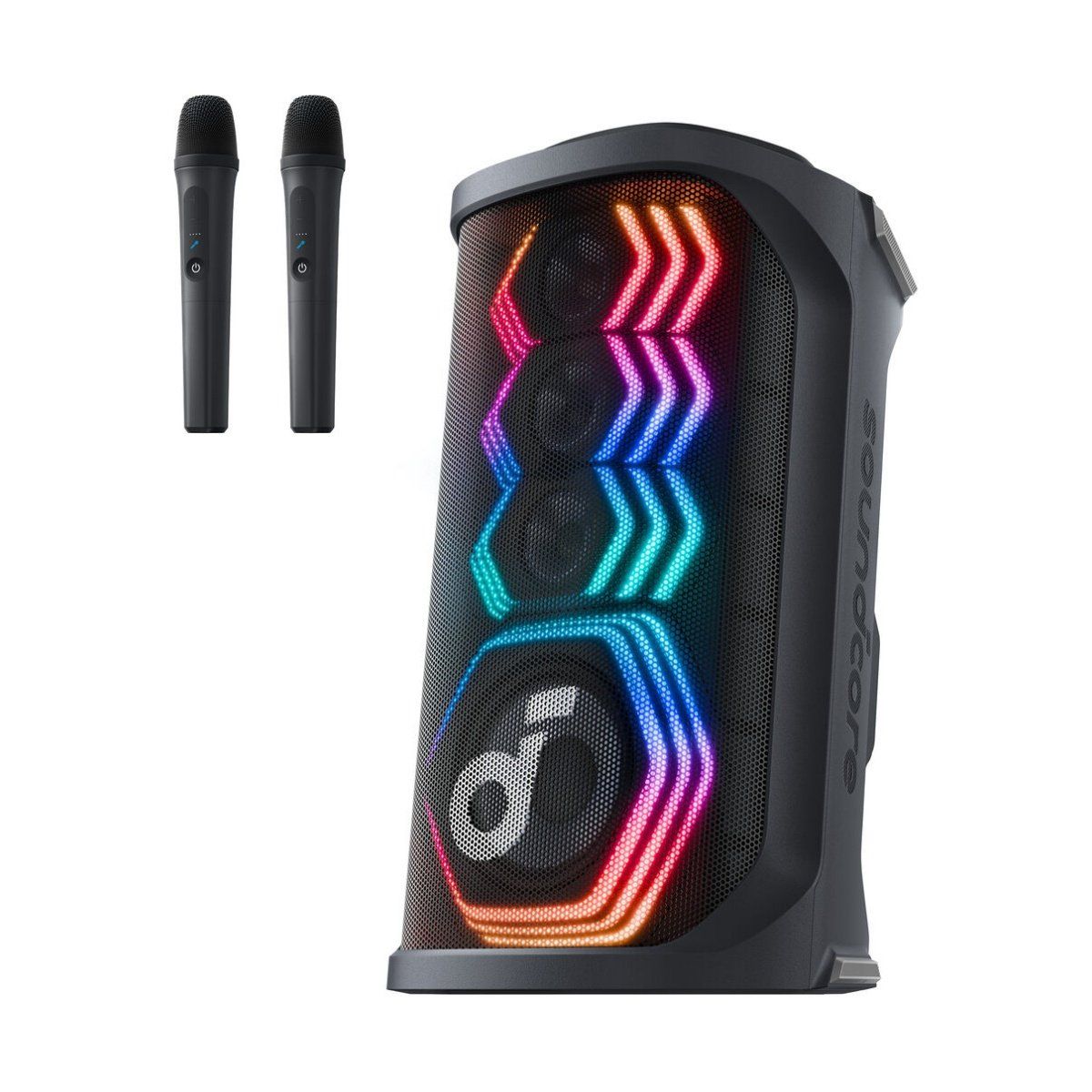 Bocina Rave 3S 200W con 2 Micrófonos Inalámbricos Negra – Soundcore