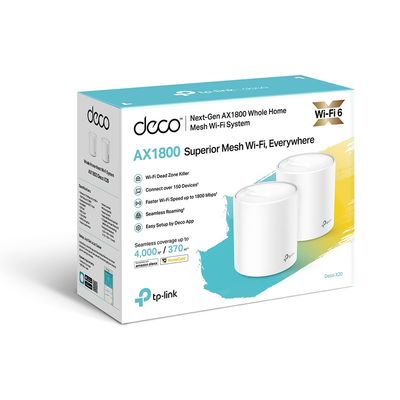 Sistema Wi-Fi 6 Mesh Deco X20 AX1800 de 2 Unidades Blanco – TP-Link