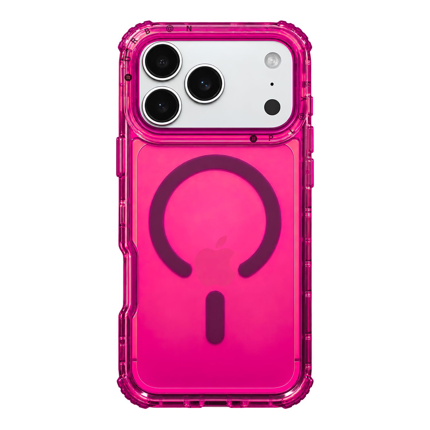 Case MagSafe Urban Play Shield Clear para iPhone – Fucsia