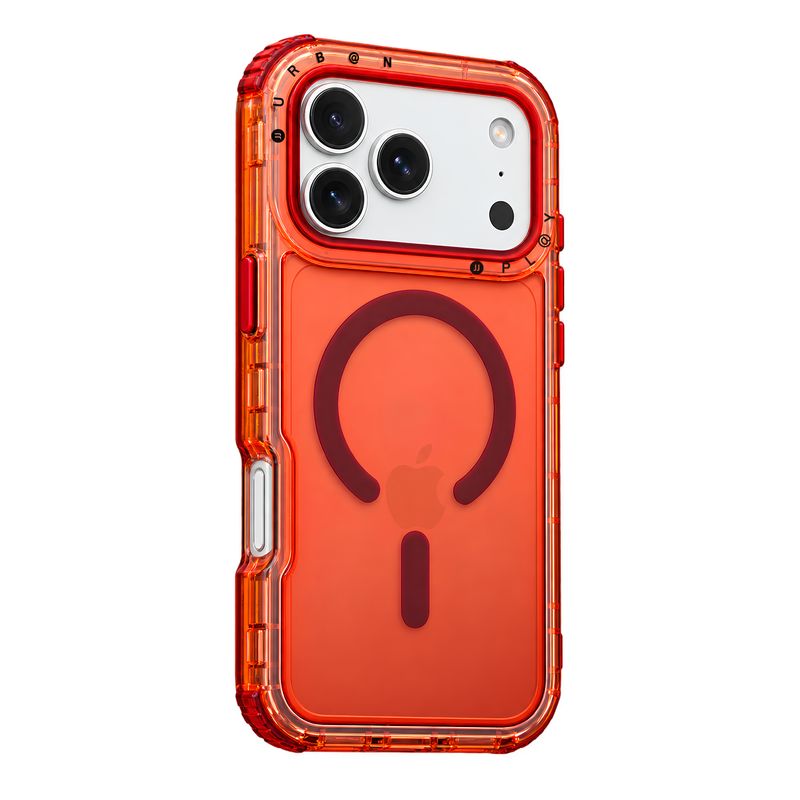 Case MagSafe Urban Play Shield Clear para iPhone – Rojo Coral