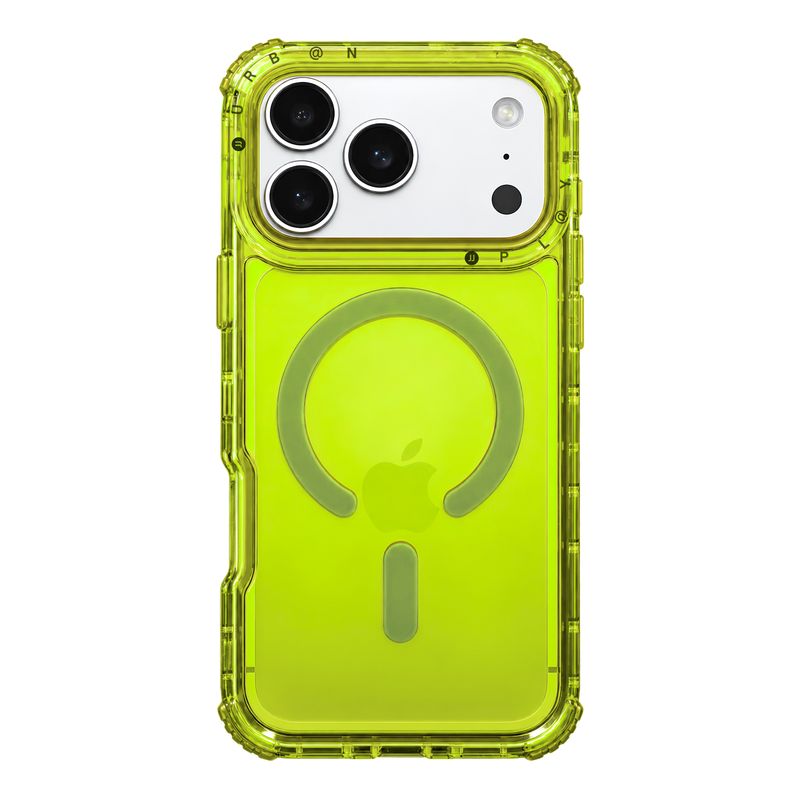 Case MagSafe Urban Play Shield Clear para iPhone – Verde Lima