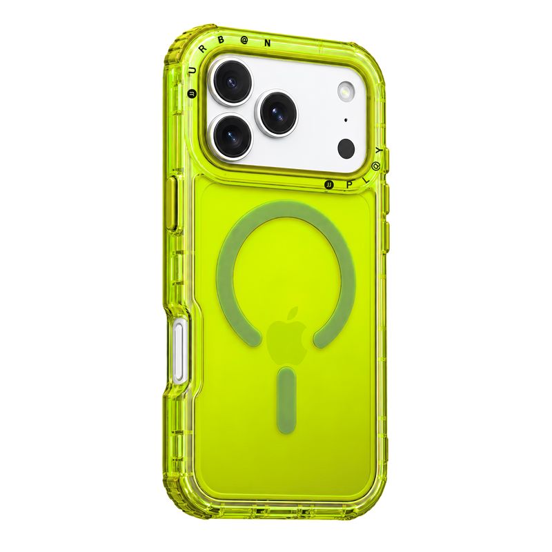 Case MagSafe Urban Play Shield Clear para iPhone – Verde Lima