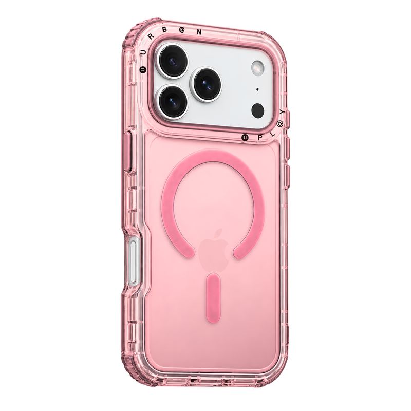 Case MagSafe Urban Play Shield Clear para iPhone – Rosa Pastel