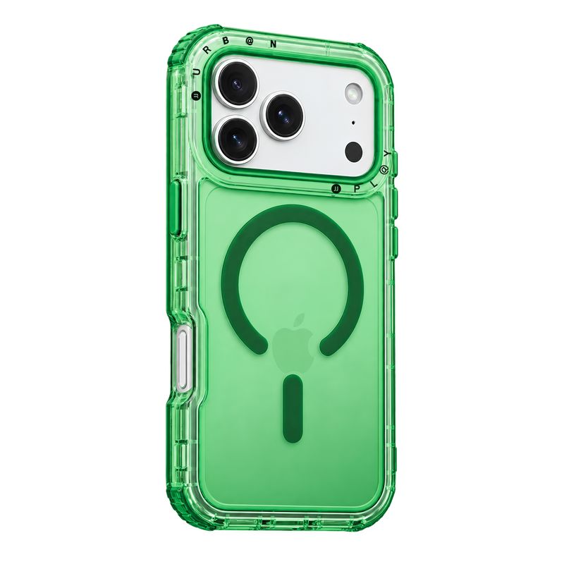 Case MagSafe Urban Play Shield Clear para iPhone – Verde Esmeralda